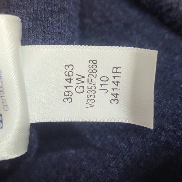 LAND'S END Blue Baumwolle 3/4 Zip Ribbed Cuff/Hem Elbow Pad Pullover Sweater - Picture 10 of 10